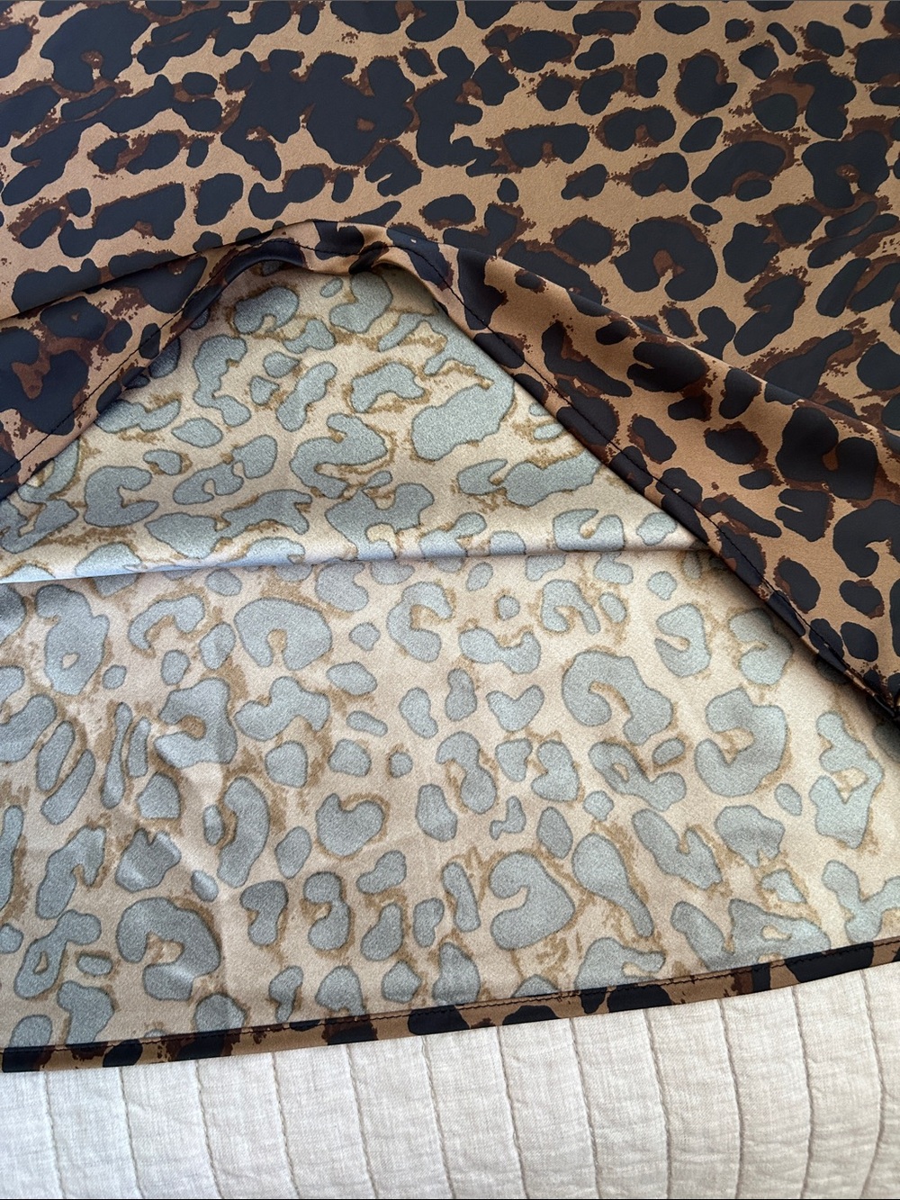 Rachel Zoe brown black cheetah print pull on satin midi maxi skirt Med 8 - Picture 3 of 10